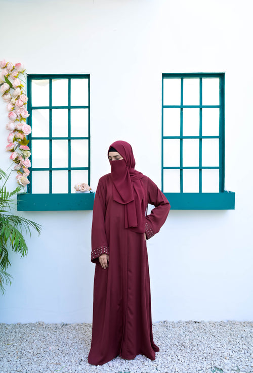 Maroon Majesty Abaya for Women – Buy Online Pakistan