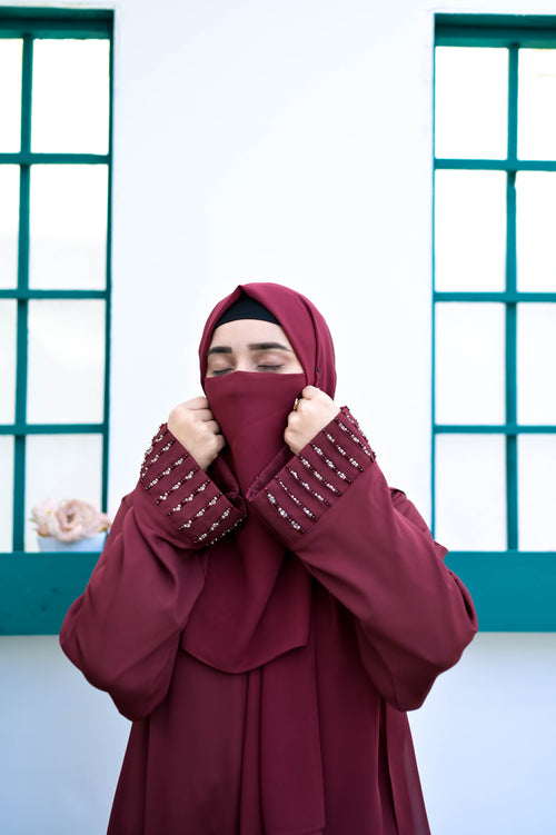 Maroon Majesty Abaya for Women – Buy Online Pakistan