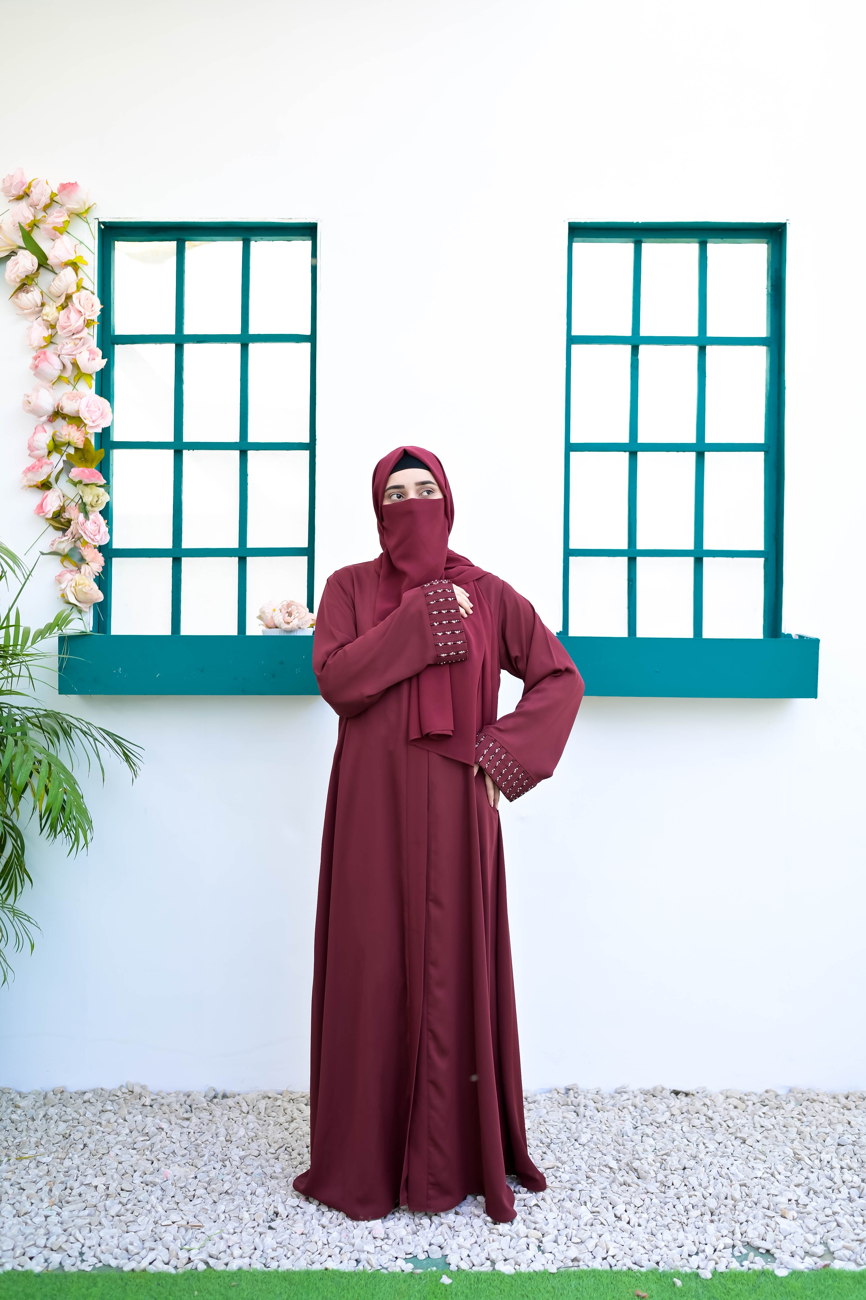 Maroon Majesty Abaya for Women – Buy Online Pakistan