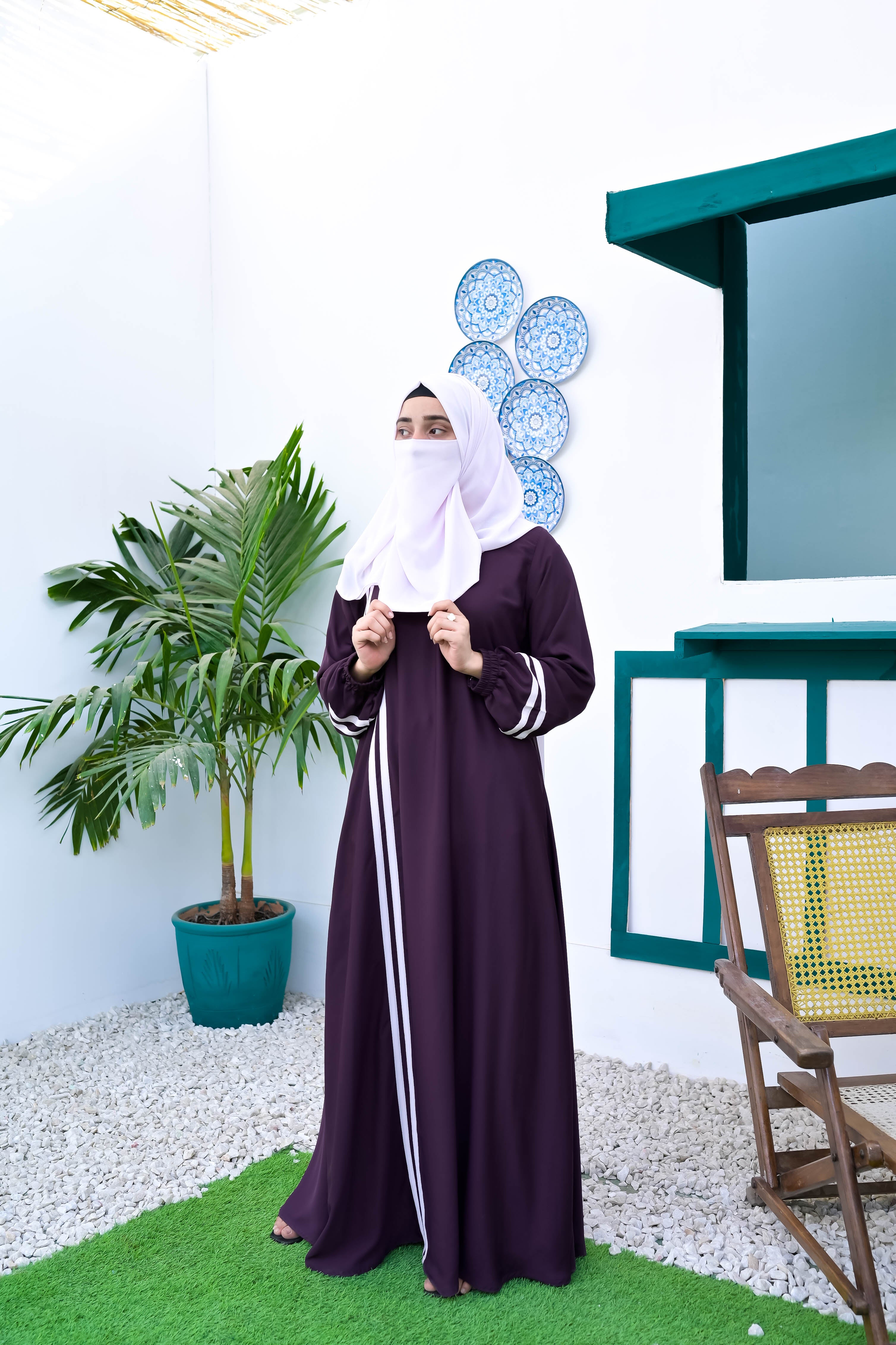 Velour Plum Abaya for Women – Buy Online Pakistan