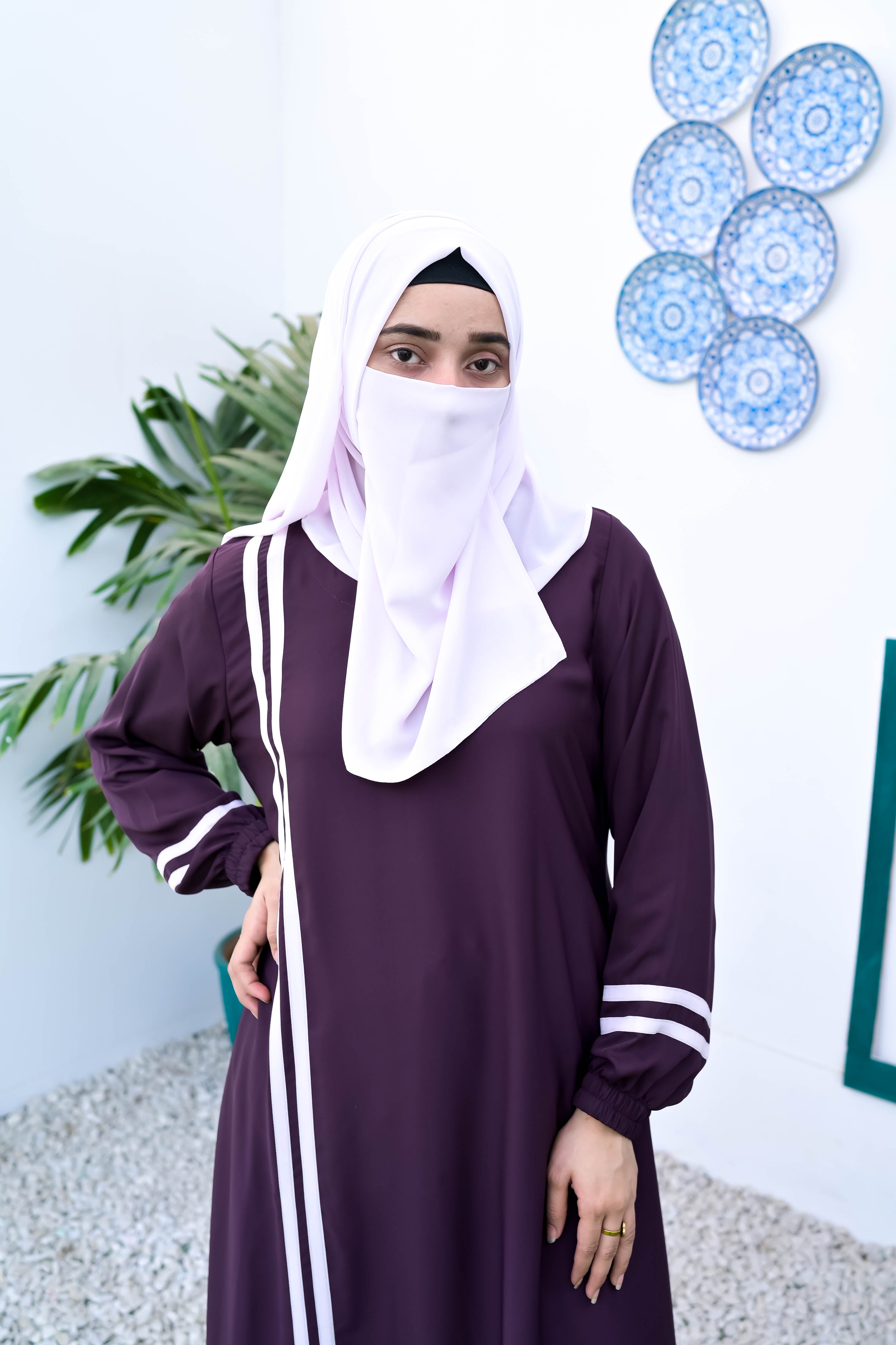 Velour Plum Abaya for Women – Buy Online Pakistan